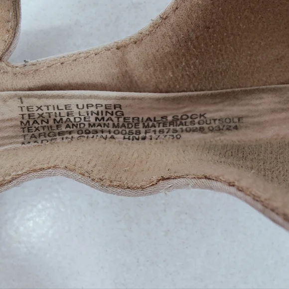 Cat & Jack Girls' Rainee Blush Rhinestone Gladiator Sandals, Sz 1 - Picture 9 of 12